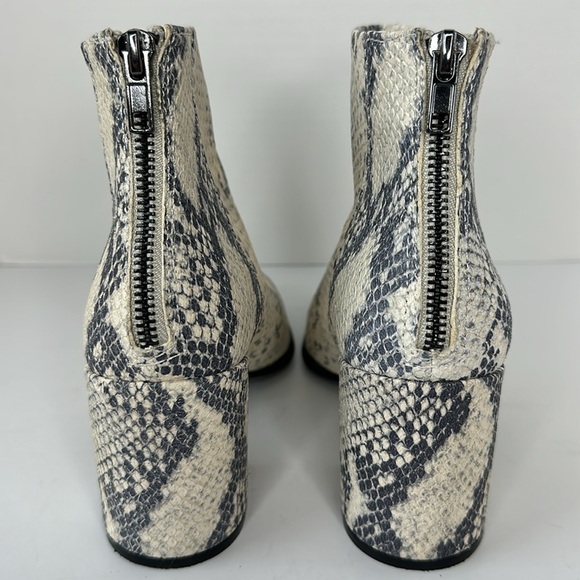 Steve Madden Jillian Leather Snakeskin Heeled Ankle Boots Size 8 - Picture 5 of 12